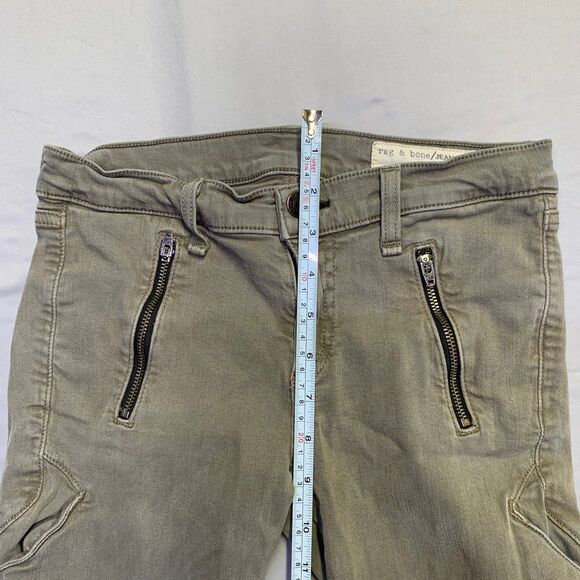 Rag & Bone Skinny Jeans Size 26 Dist Army Green Stretch Denim W1541O337 - Picture 10 of 13